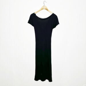 Theory Andrizza Twist Back Dress black cotton interlock midi womens size SMALL